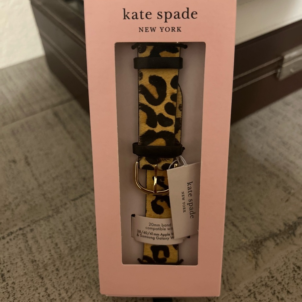 kate spade leopard print yellow & black watch strap - Picture 4 of 5